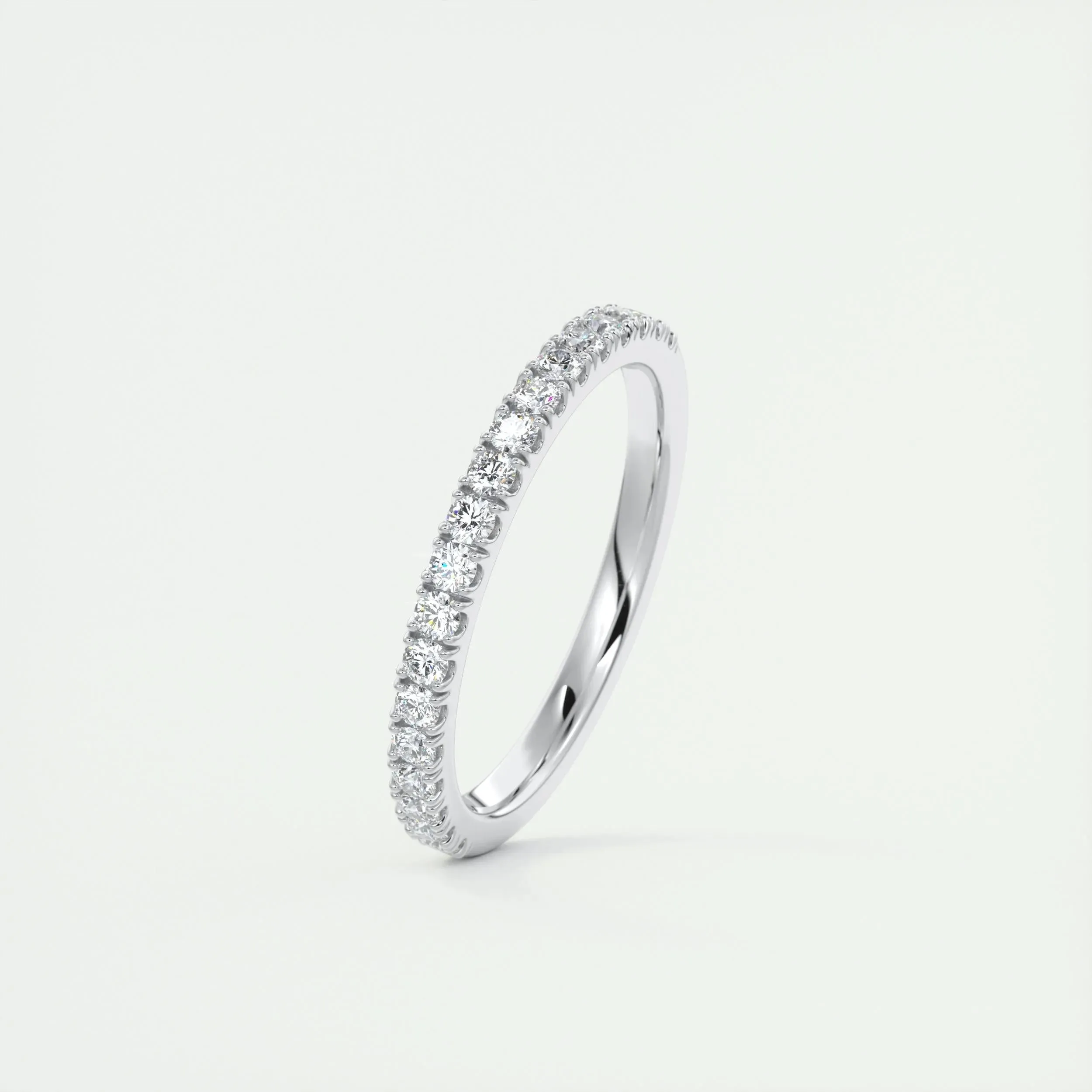 0.38 Round Half Eternity Stacking Moissanite Bridal Wedding Band