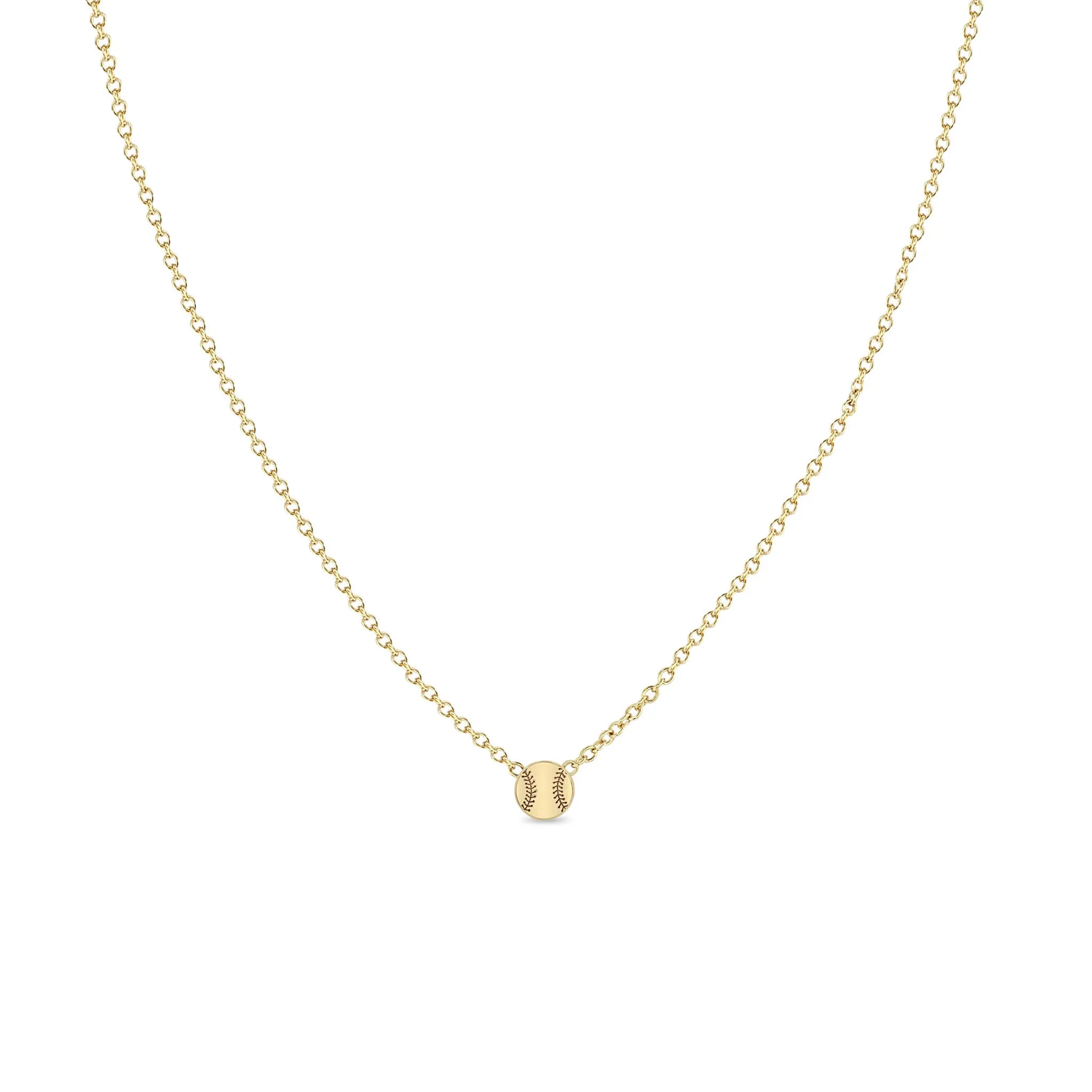 14k Itty Bitty Baseball Necklace