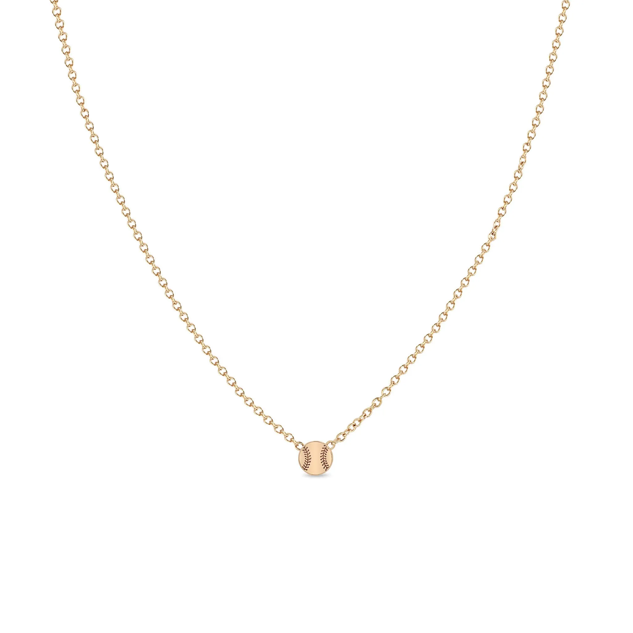 14k Itty Bitty Baseball Necklace