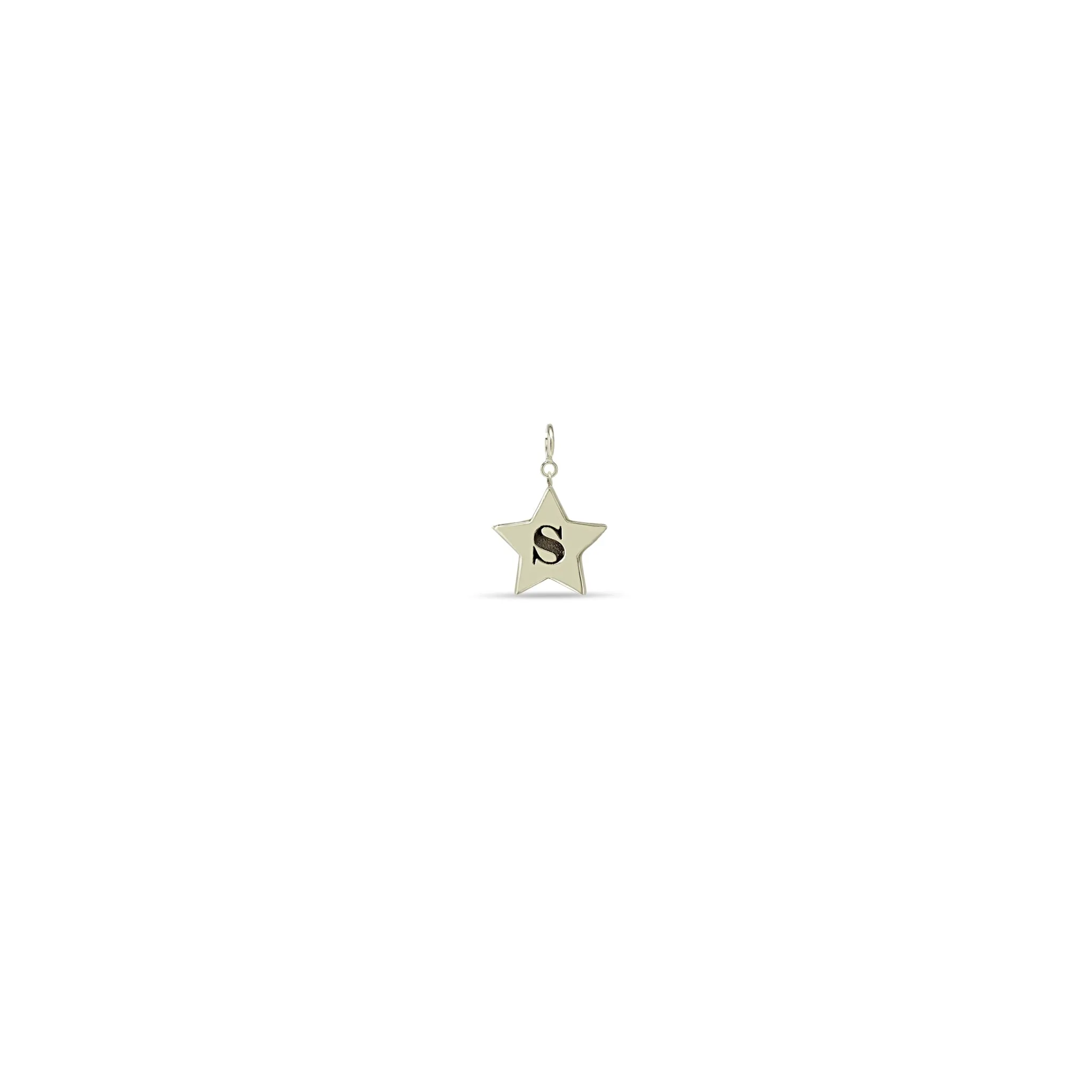 14k Single Initial Star Charm