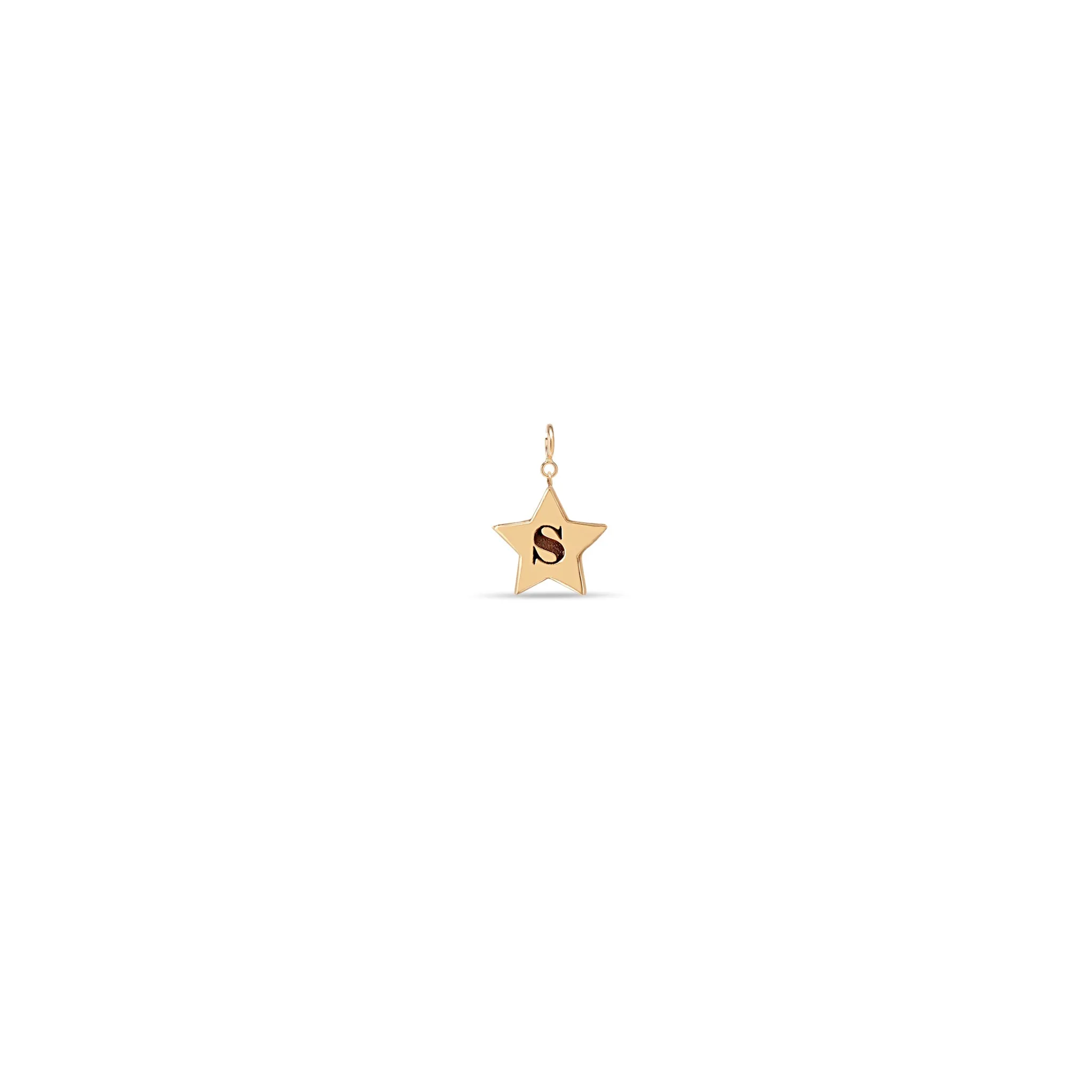 14k Single Initial Star Charm