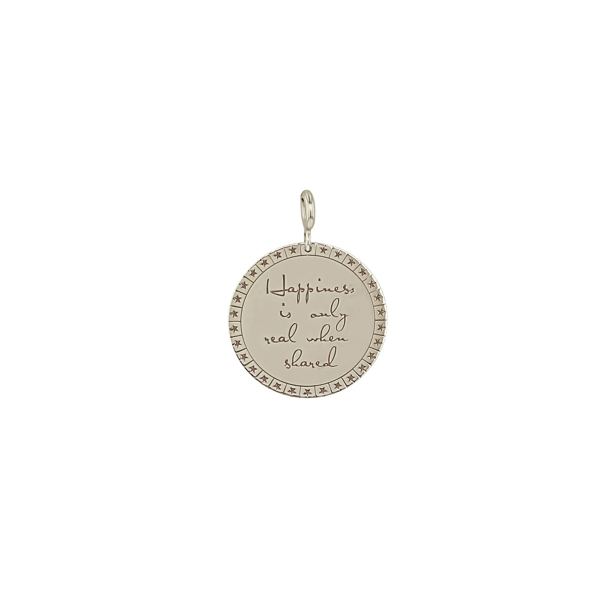 14k Single Large Mantra Disc Charm Pendant