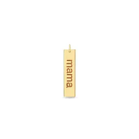 14k Single Nameplate Charm Pendant