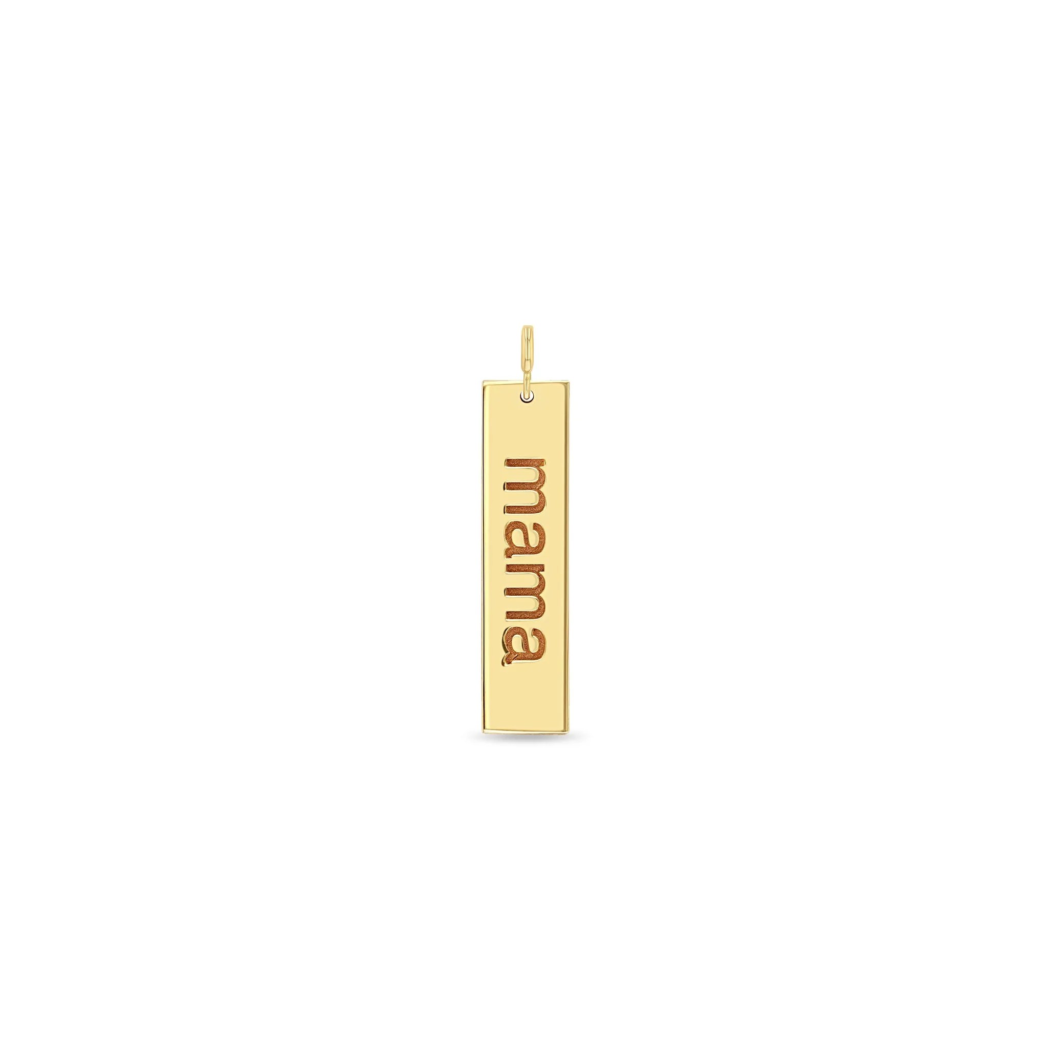 14k Single Nameplate Charm Pendant