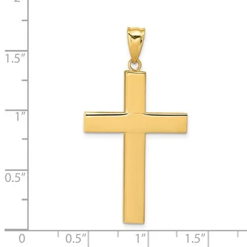 14K Y Gold Hollow Cross 33.6mm x 20.8mm