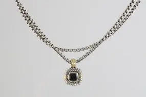 32.5" David Yurman 925 Silver & 14k Yellow Gold 0.72tcw Onyx Necklace (54.60g.)