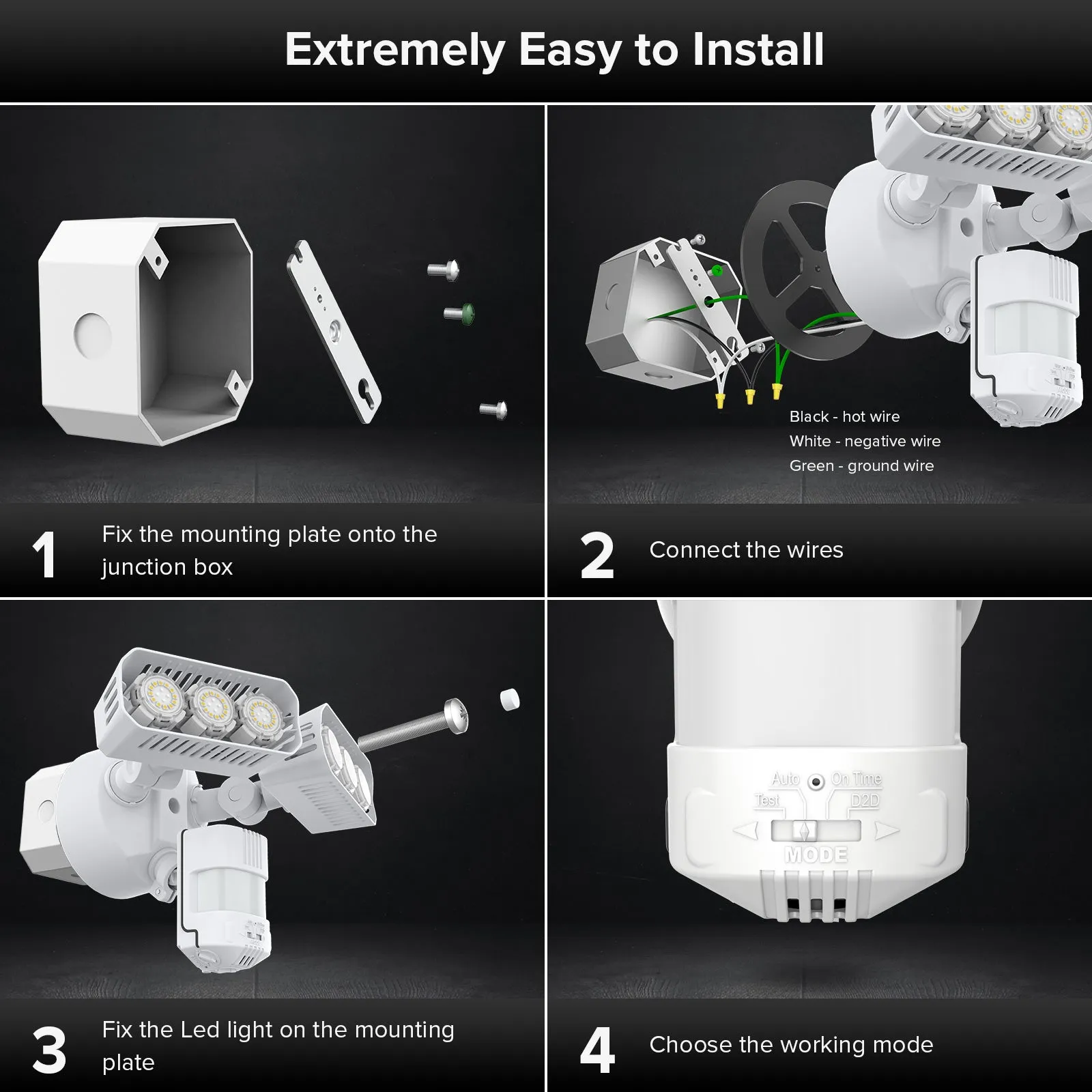 38W LED Security Light (Dusk to Dawn & Motion Sensor)(US CA ONLY)