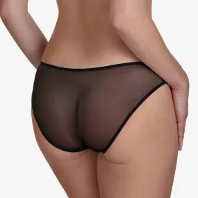 Ajour Long Black High Leg Panty T16