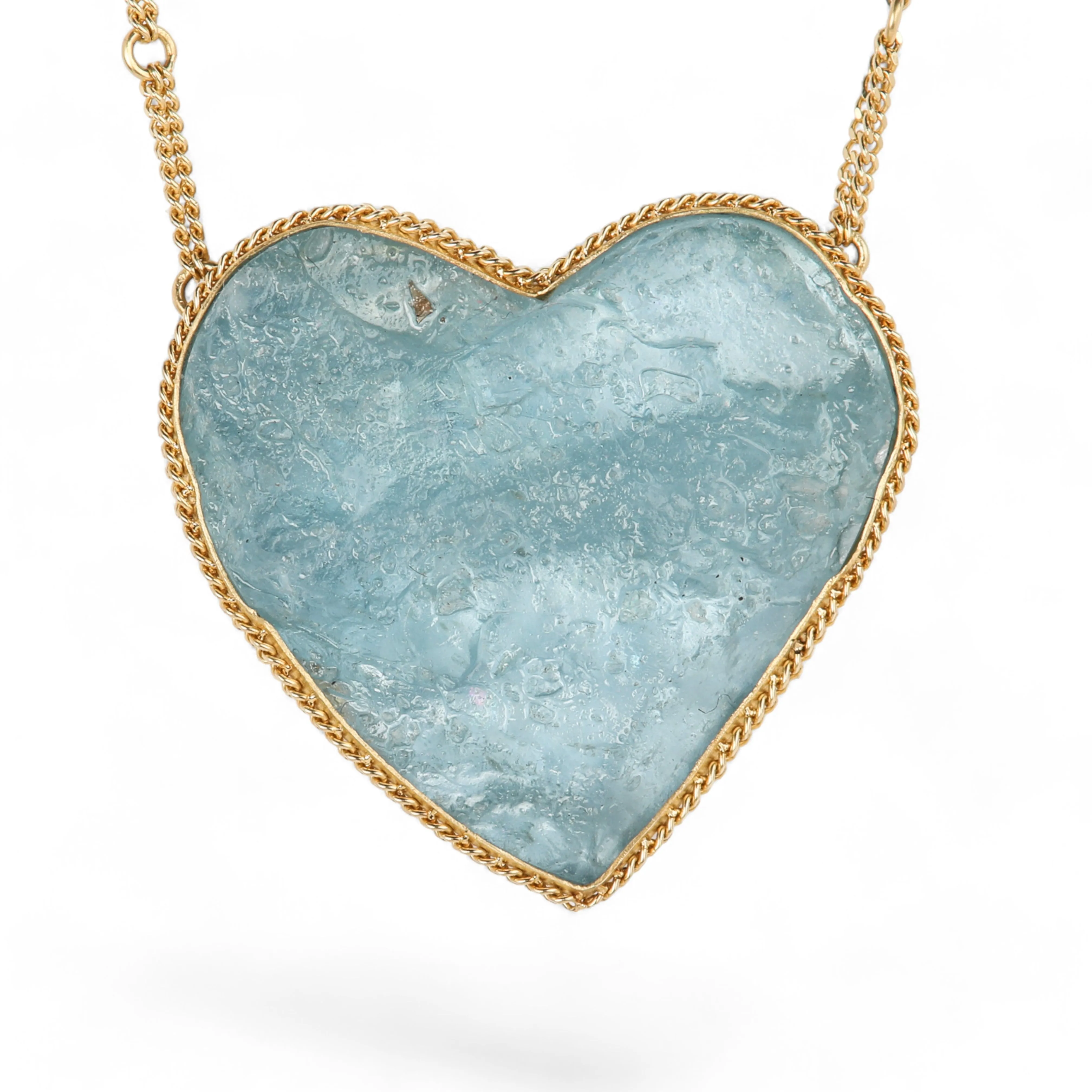 Aquamarine Heart Necklace