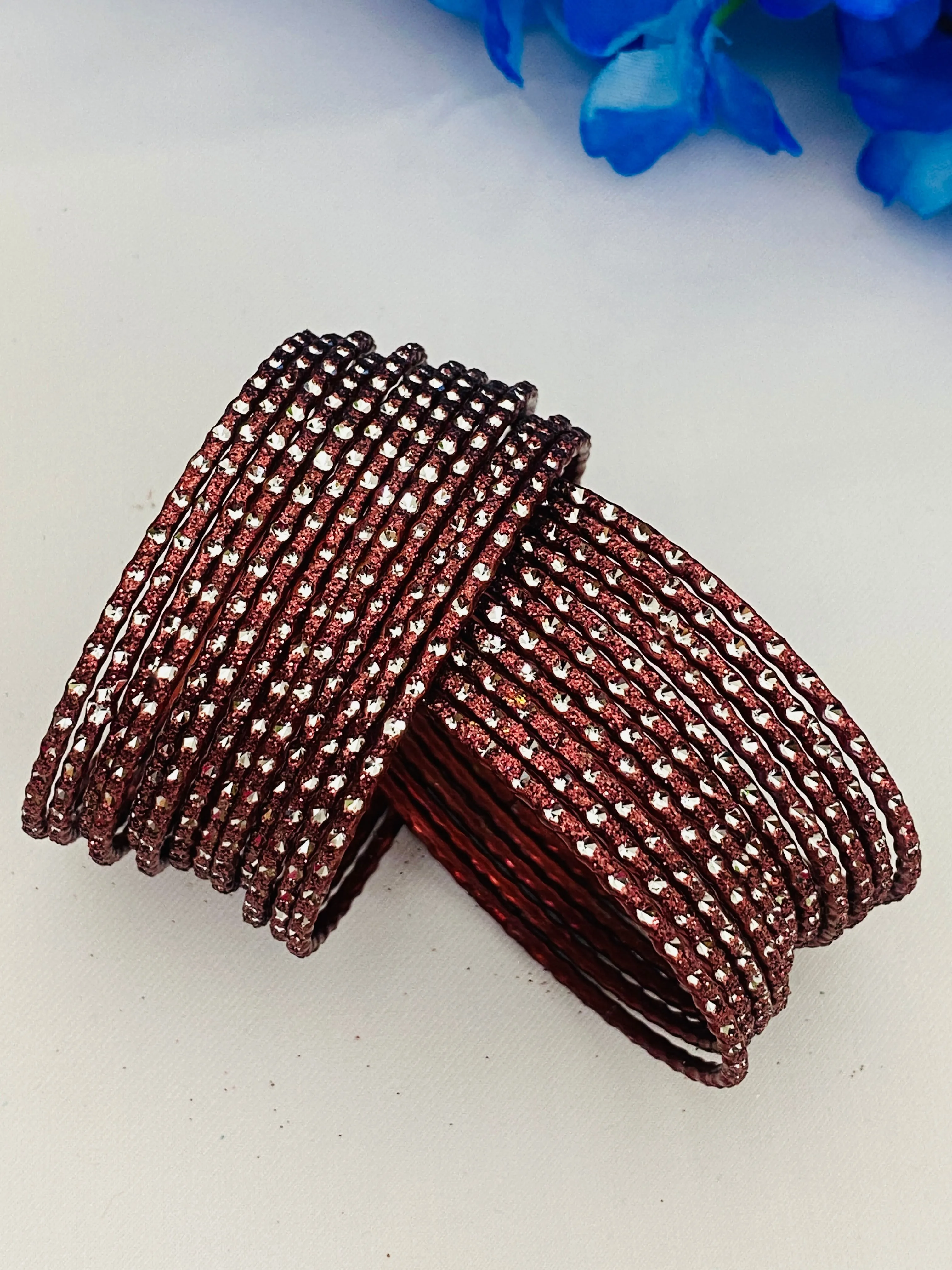 Attractive Brown Color Glitter Metal Bangles