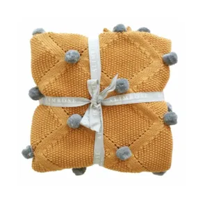 Baby Blanket Pom Pom Butterscotch