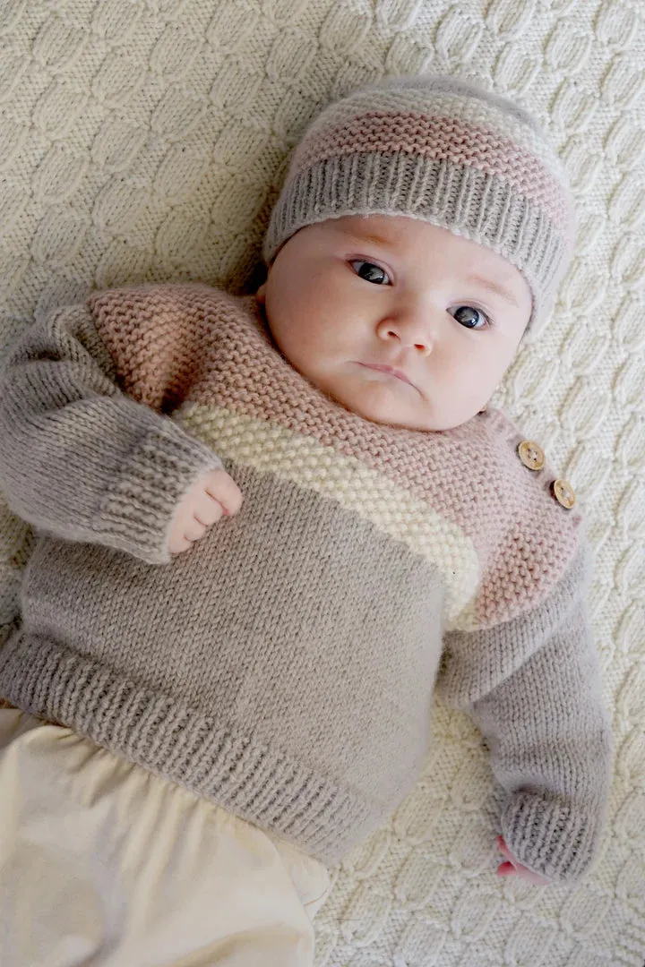 Baby Cakes Aspen Sweater & Hat Bc112 8ply/DK 0-18 months Knitting Pattern