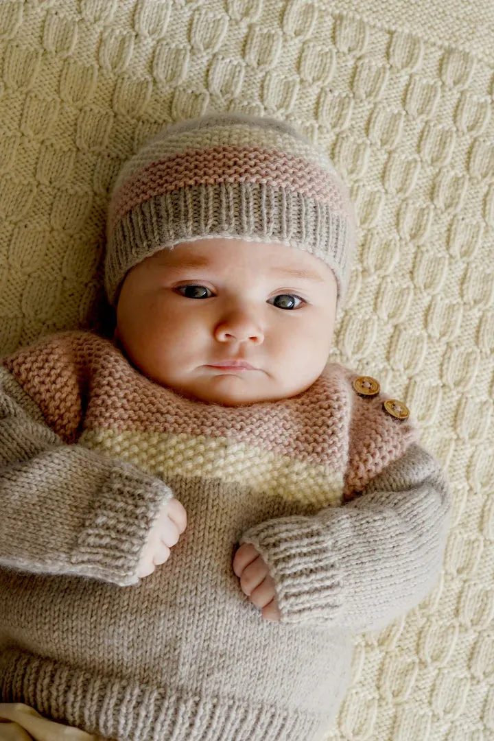 Baby Cakes Aspen Sweater & Hat Bc112 8ply/DK 0-18 months Knitting Pattern