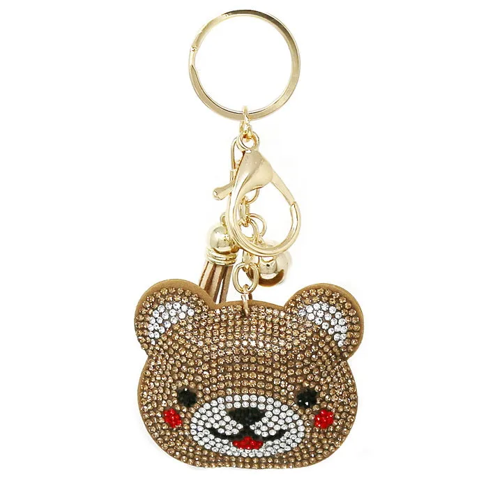 Bear Rhinestone Tape Keychain