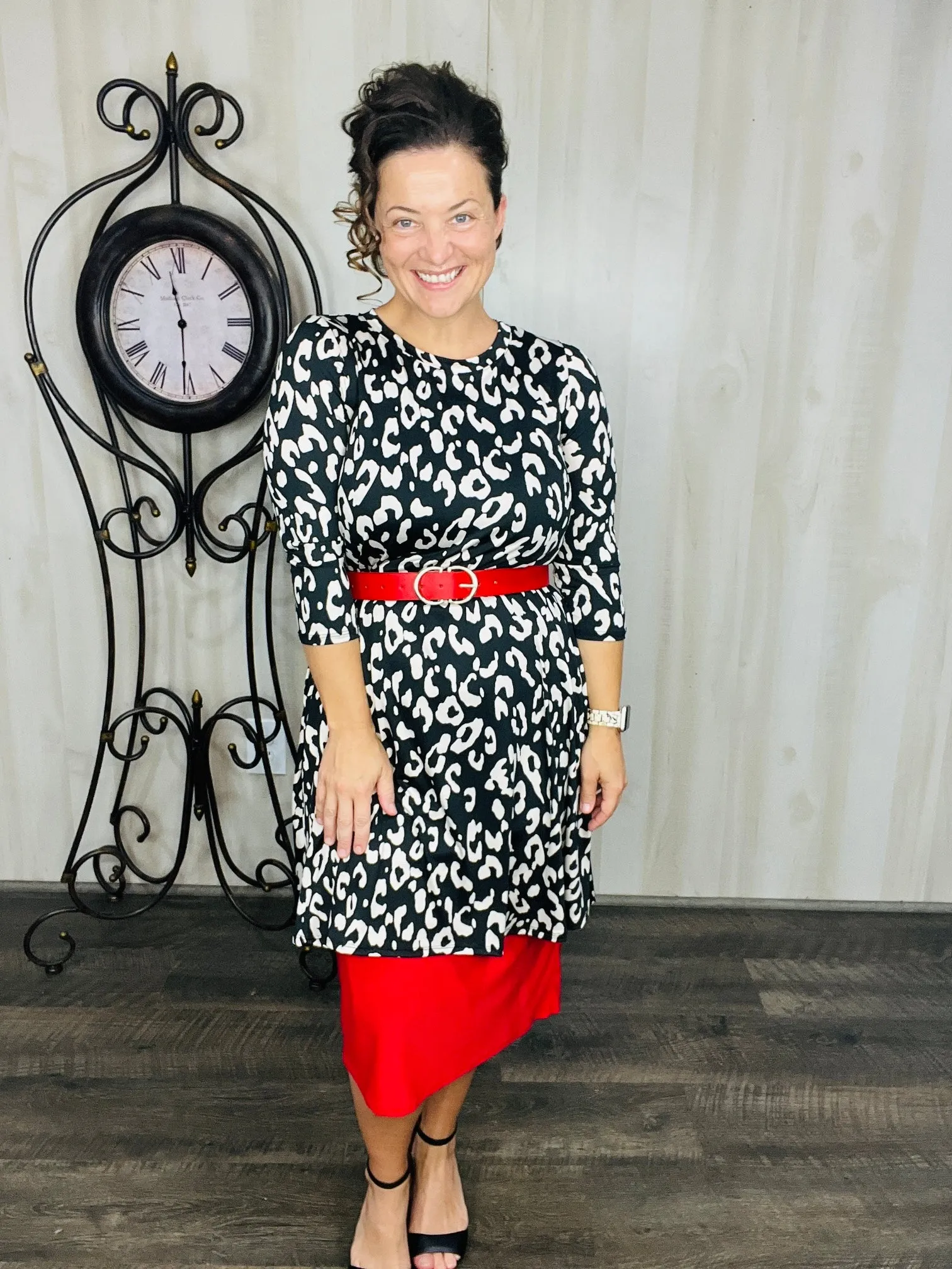 Black & Ivory Animal Print Tunic