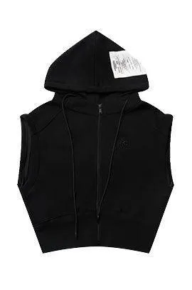 Black Hoodie with Removable Sleeves