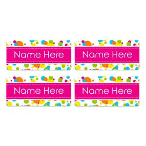 Bubbles Rectangle Name Labels 32pk