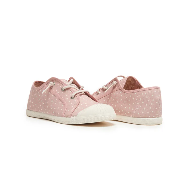 Canvas Sneaker in Pink Dots