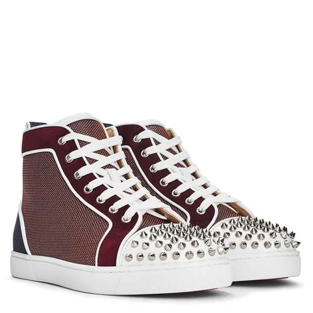 CHRISTIAN LOUBOUTIN Lou Spikes Orlato Sneakers Whiskey Sliver