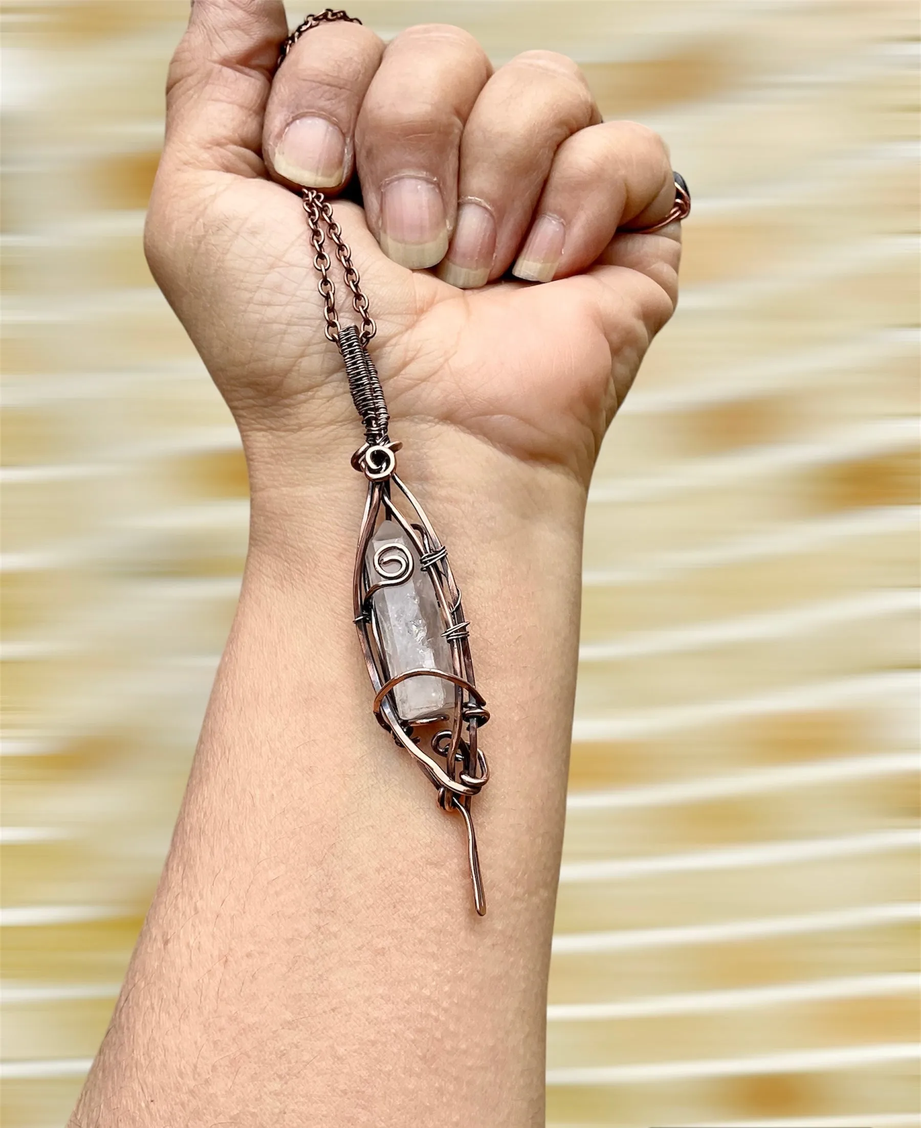 Clear Quartz Point Wire Wrapped Pendant