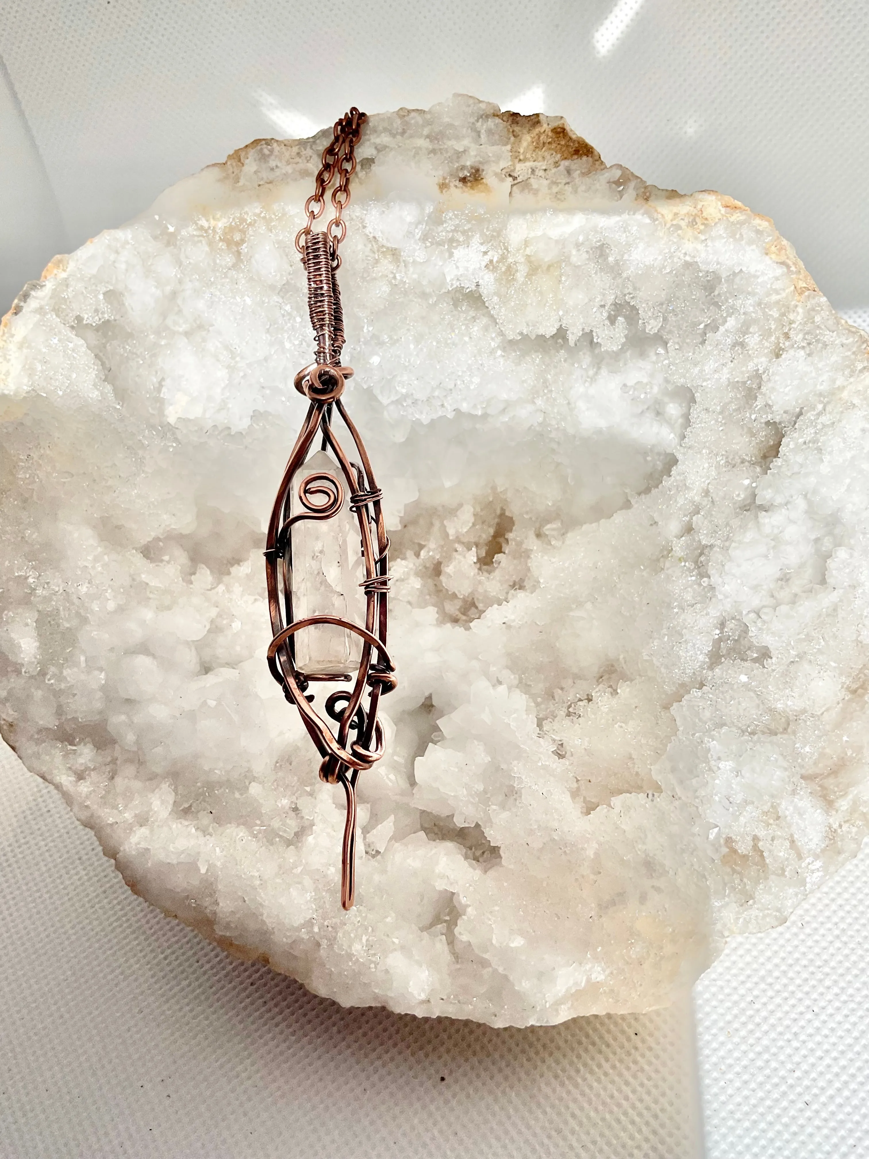 Clear Quartz Point Wire Wrapped Pendant