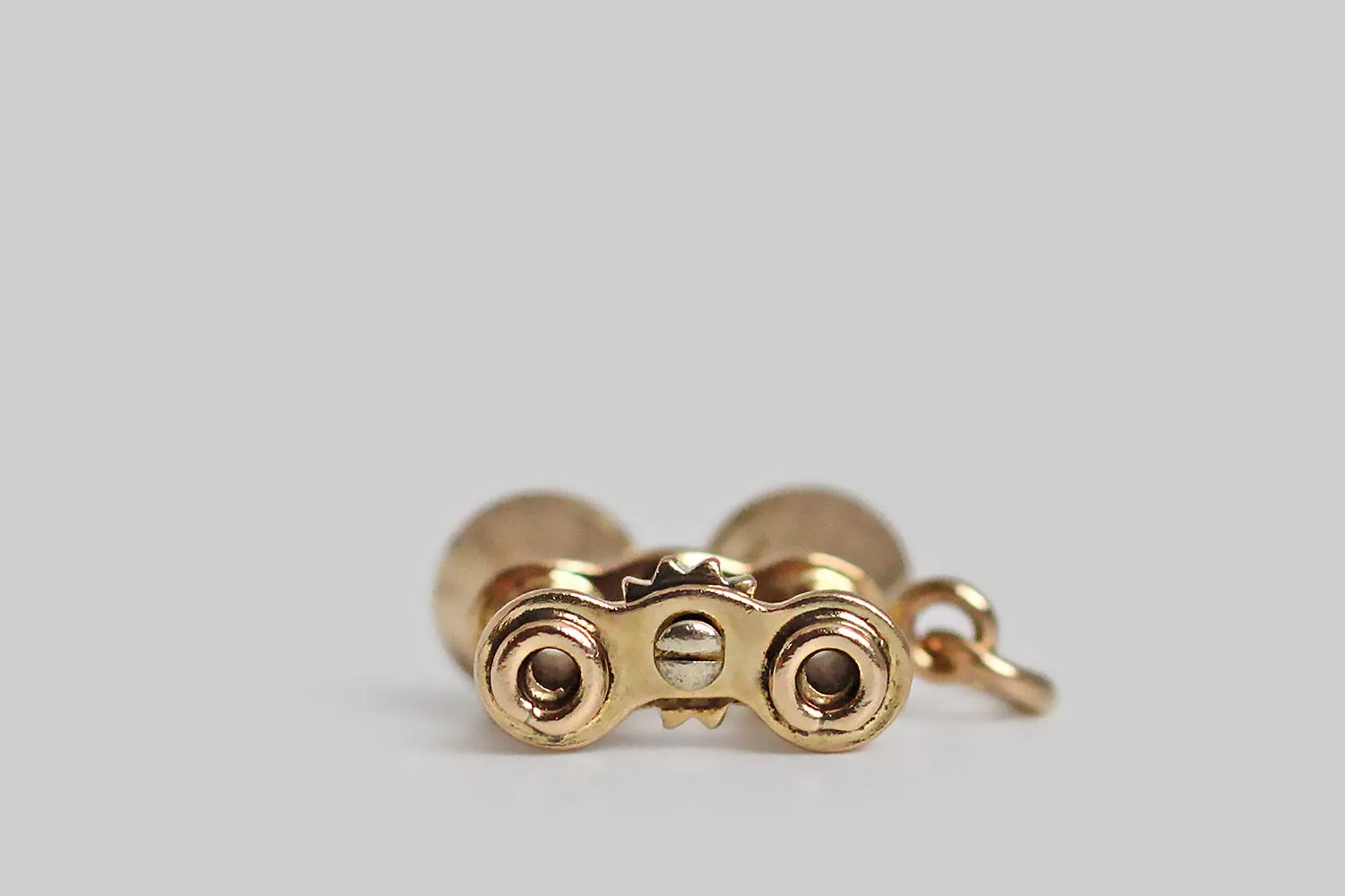 Dainty Realistic Mid 20th Century Binoculars Charm in 14k Gold