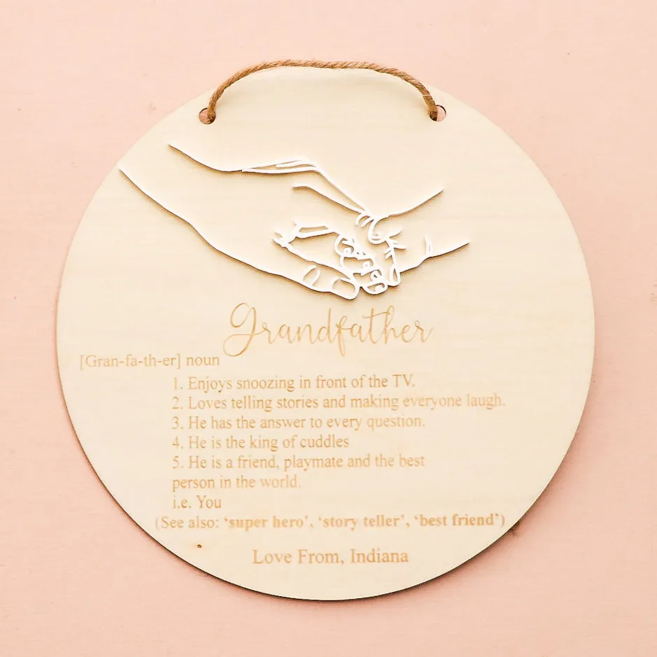 Definition Grandfather Plaque - One Child