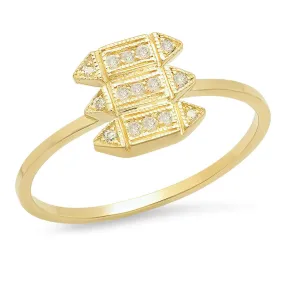 Delicate Triple Love Bricks Diamond Ring