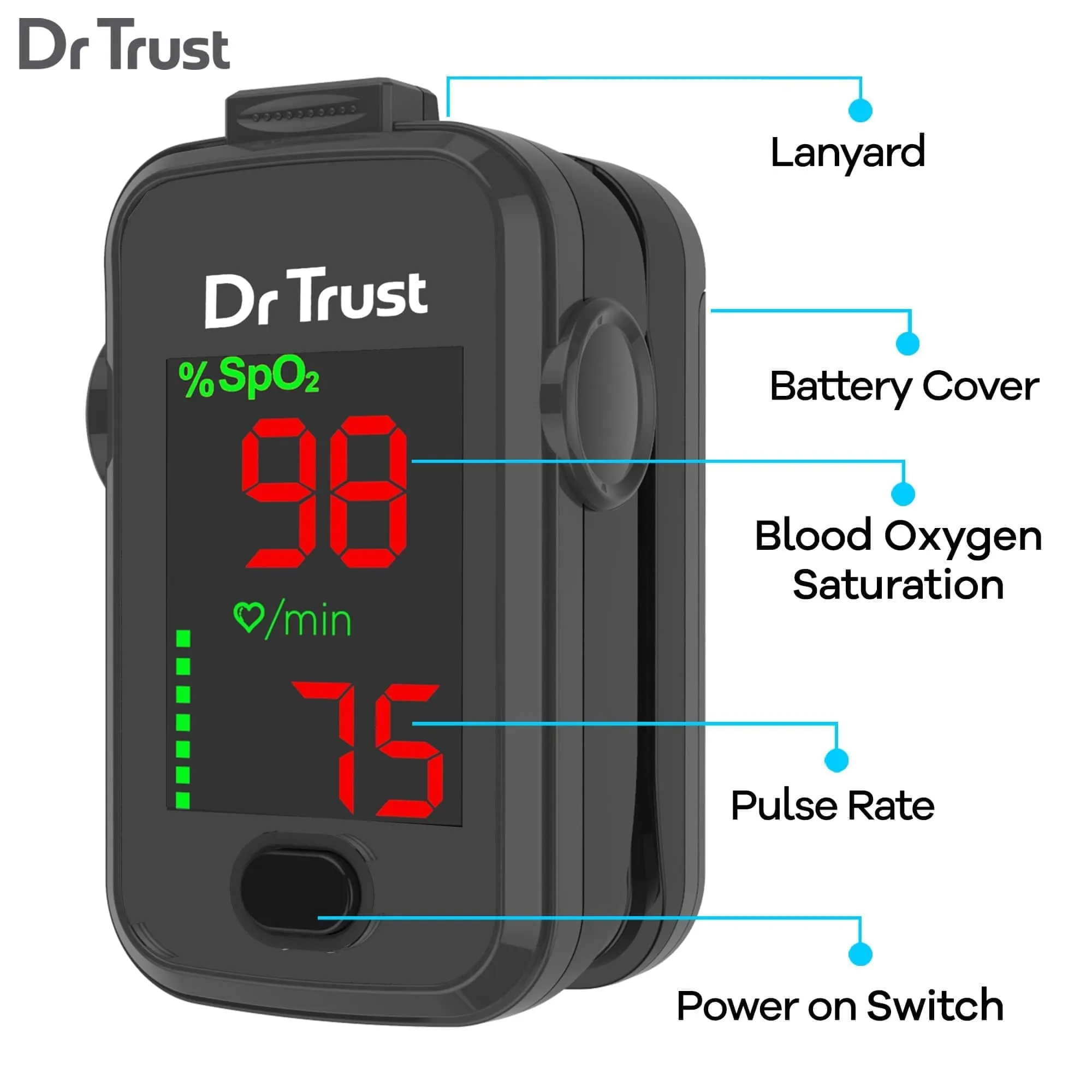 Dr Trust USA Pulse Oximeter 215 (Black)