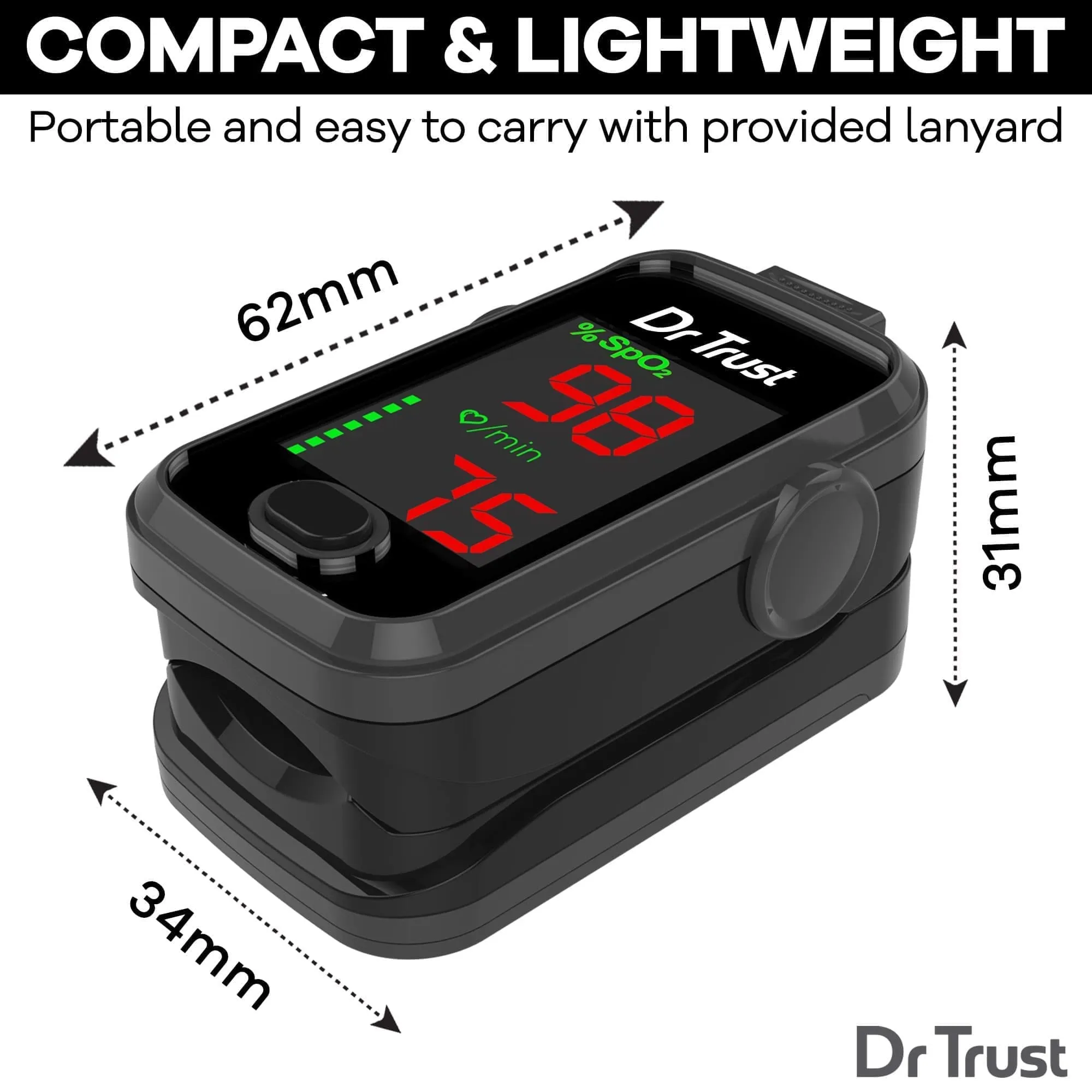 Dr Trust USA Pulse Oximeter 215 (Black)