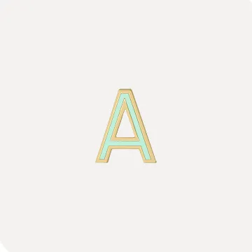 Enamel Letter Charm - Mint