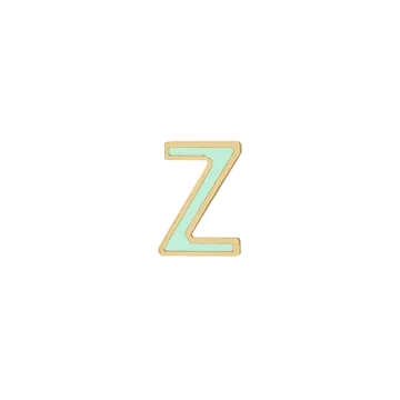 Enamel Letter Charm - Mint