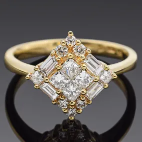 Estate 18K Yellow Gold 0.89 TCW Diamond Band Ring Size 7