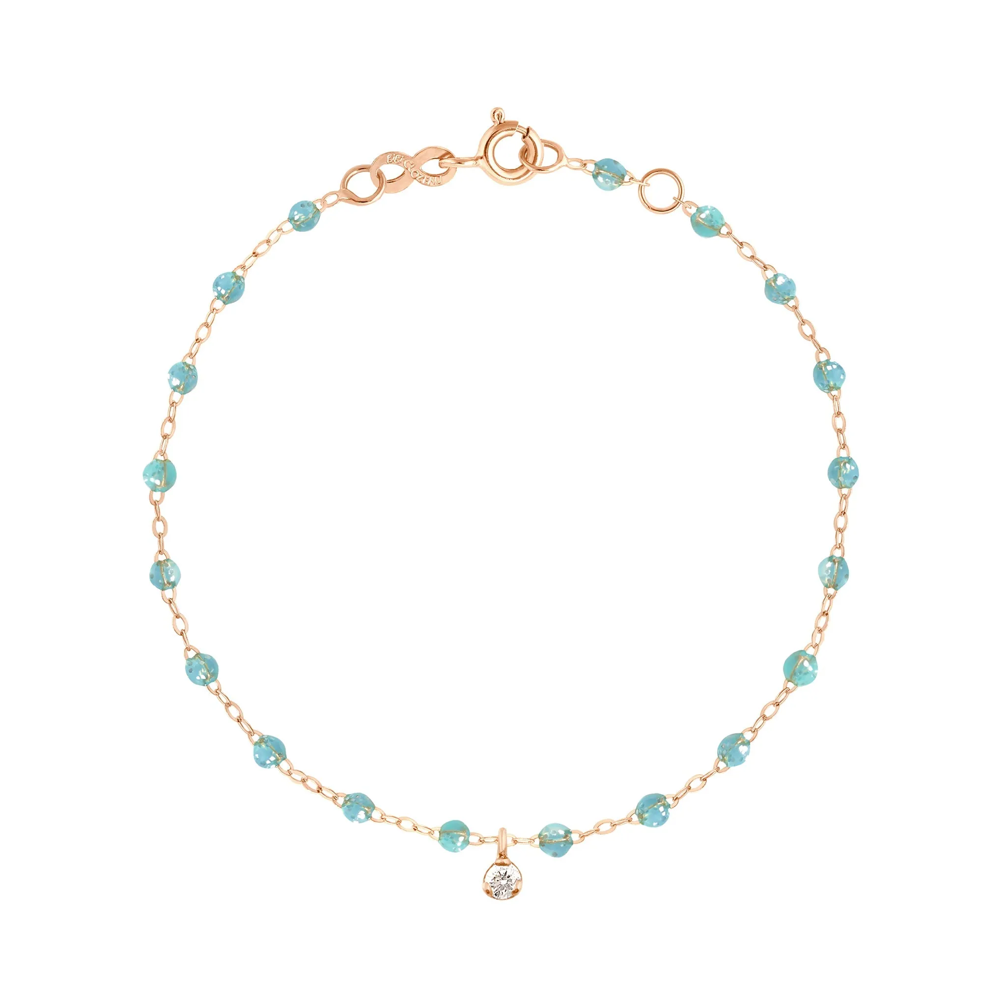 Gigi Supreme 1 Diamond Bracelet, Aqua, Rose Gold, 6.7"