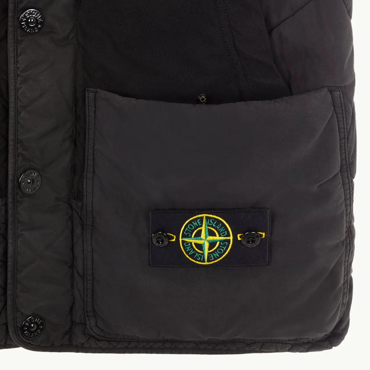 GILET QUILTED DOUBLE POCKET BLACK 2979