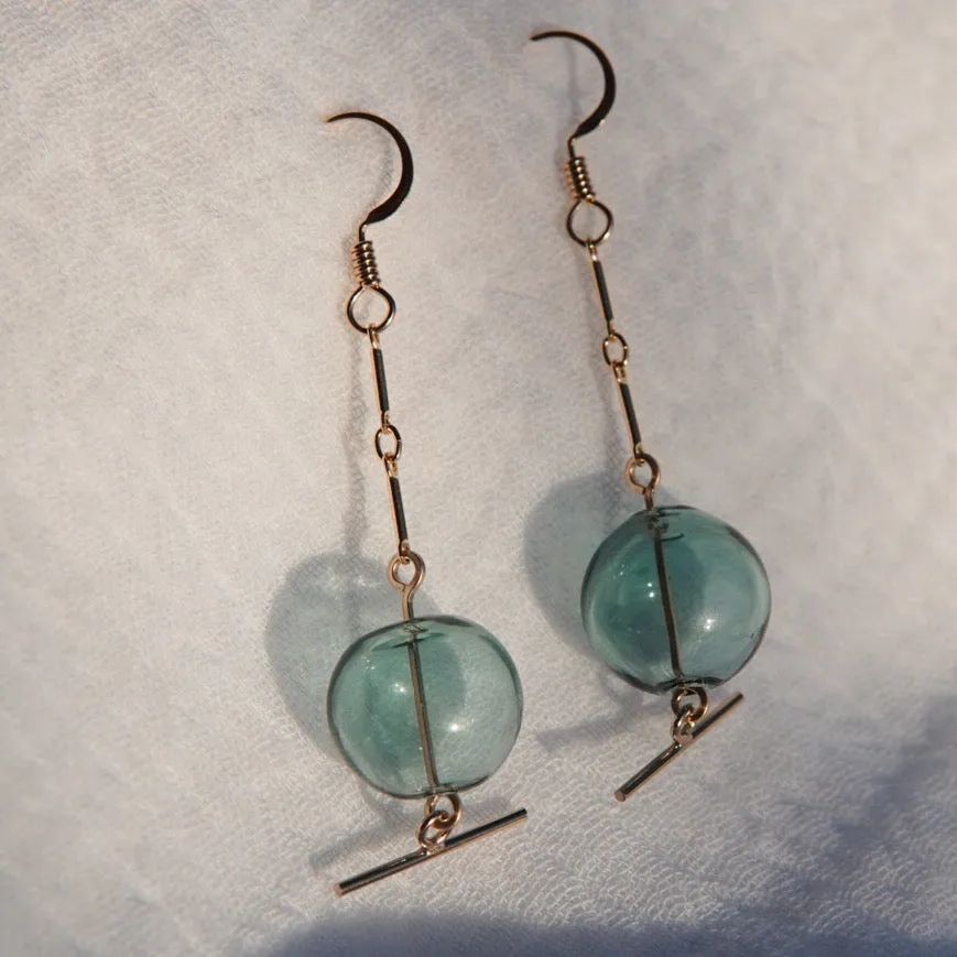 Glass Bubble Dangle Earrings