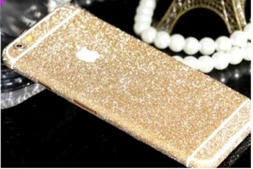 Glitter Phone Stickers Skin iphone 5 5s 6 6s Samsung S6 S7 Edge Bling Full Cover