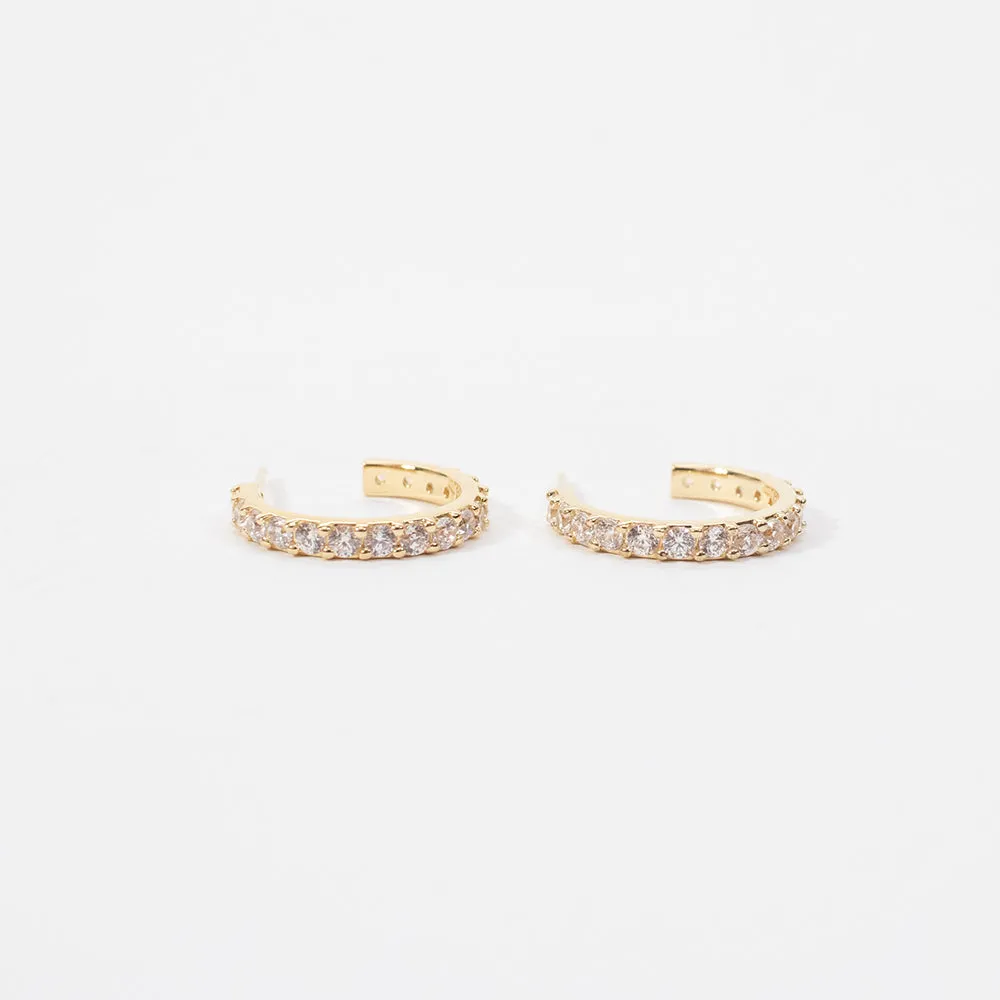 Gold Vermeil Cubic Zirconia Hoops