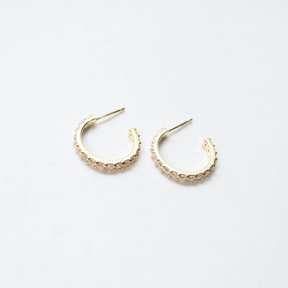 Gold Vermeil Cubic Zirconia Hoops