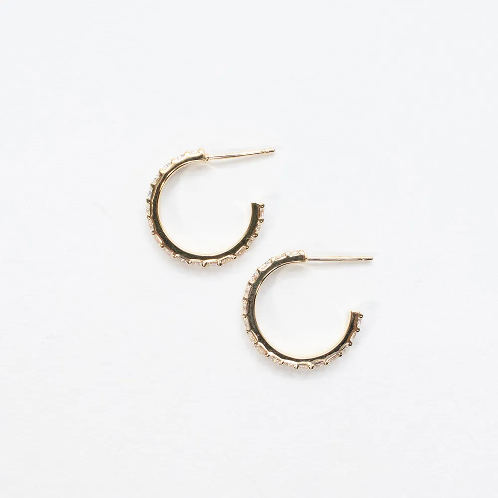 Gold Vermeil Cubic Zirconia Hoops