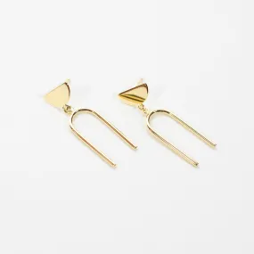 Gold Vermeil Half Moon Mod Studs