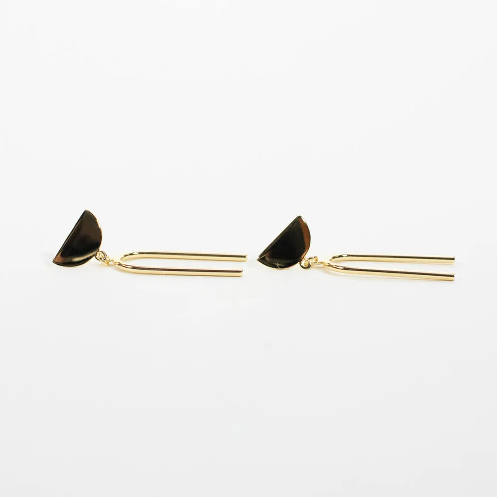 Gold Vermeil Half Moon Mod Studs