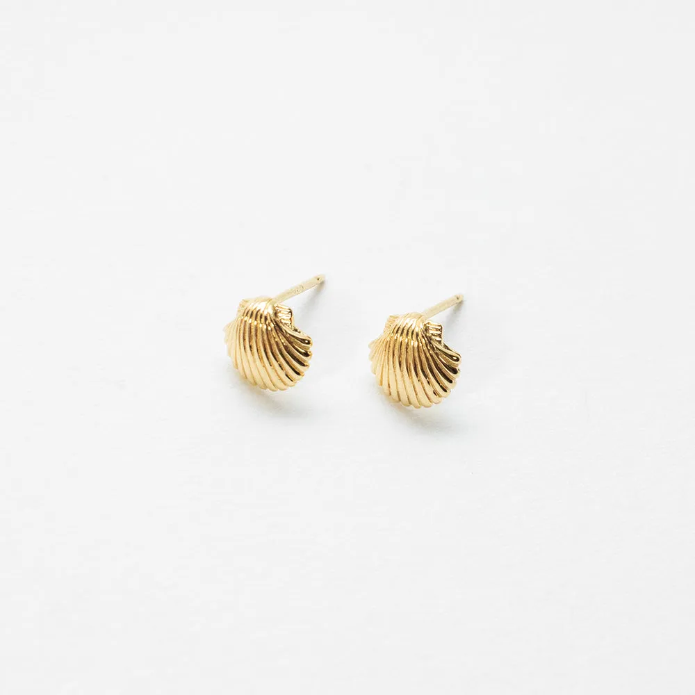 Gold Vermeil Shell Studs