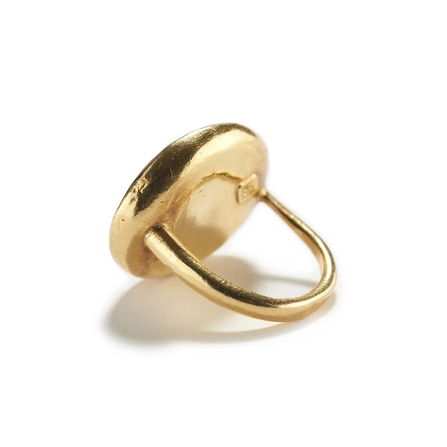 Granulated Gold and River Stone Ring