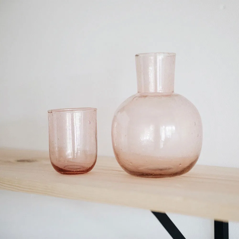 Hand-blown Carafe & Cup - Petal