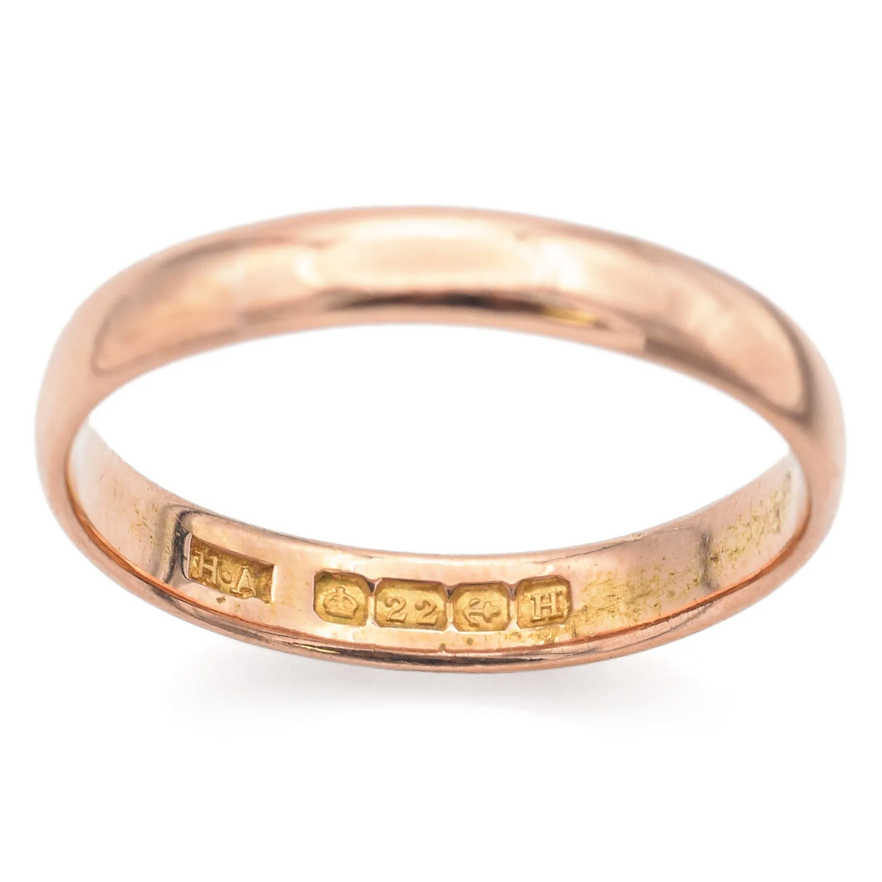 Henry Hyde Aston Antique Birmingham 22K Yellow Gold Band Ring Size 8.25