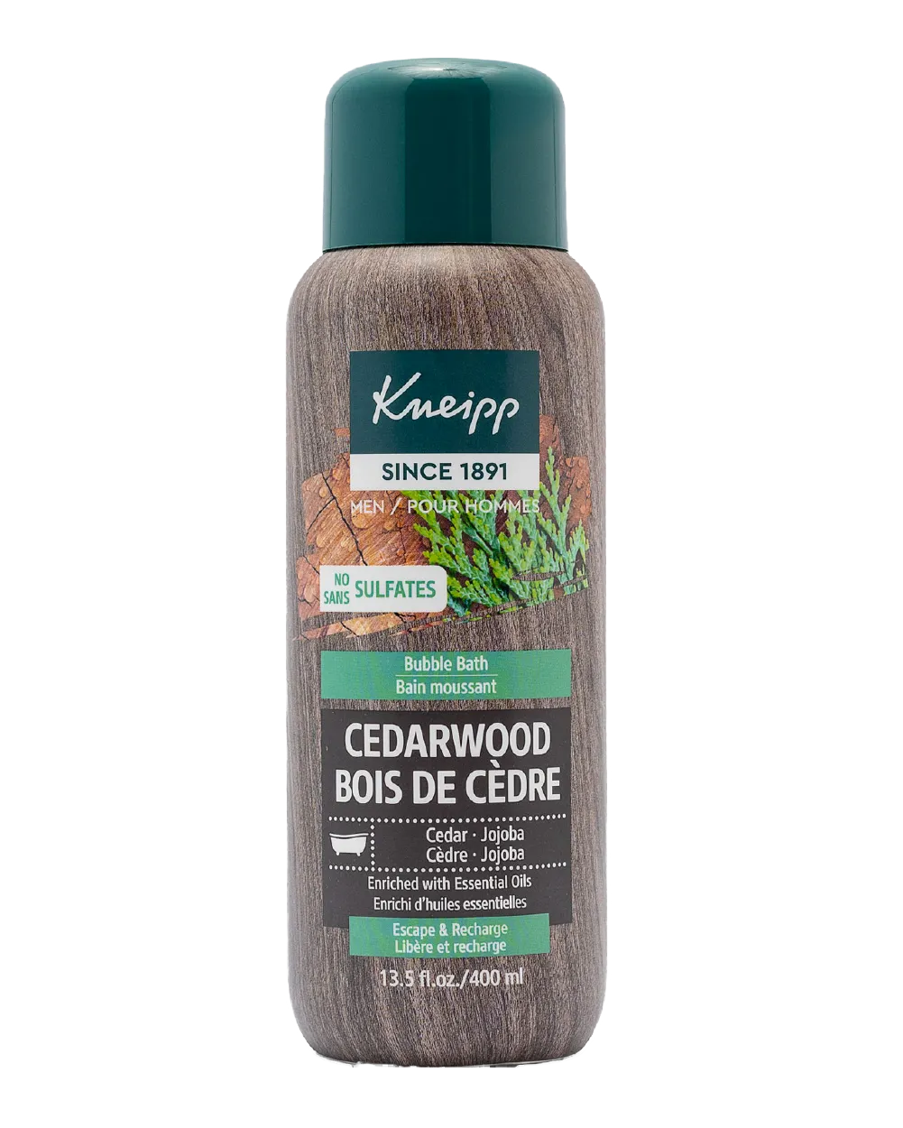 Kneipp Sulfate-Free Bubble Bath, Cedarwood Cedar & Juniper, 13.5 fl oz