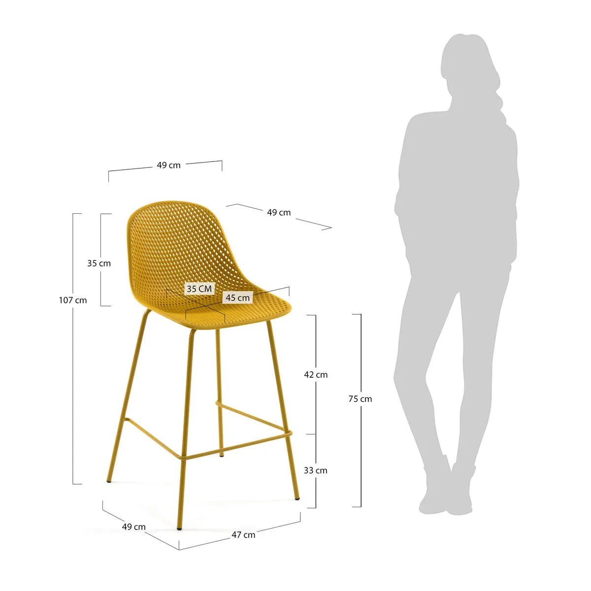 La Forma Quinby Bar Stool