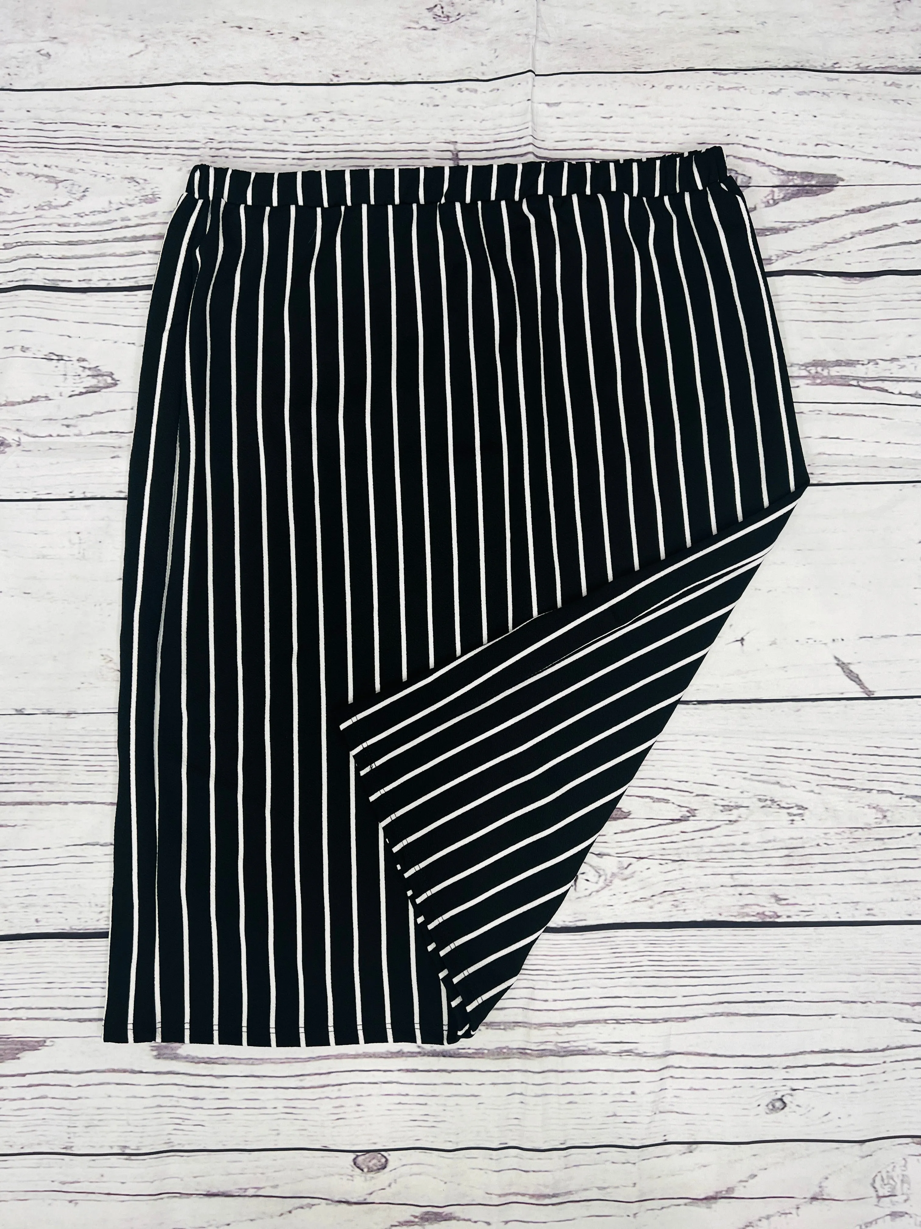 Laura Black Stripe Pencil Style Skirt-(Regular & Plus)