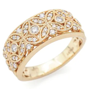 Le Vian Vanilla Deco Estate 14K Yellow Gold 3/8 TCW Diamond Ring Size 7